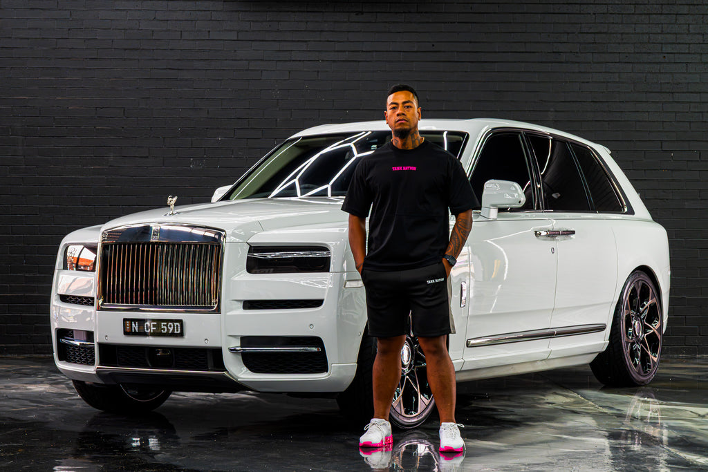 pink OG logo Tee black