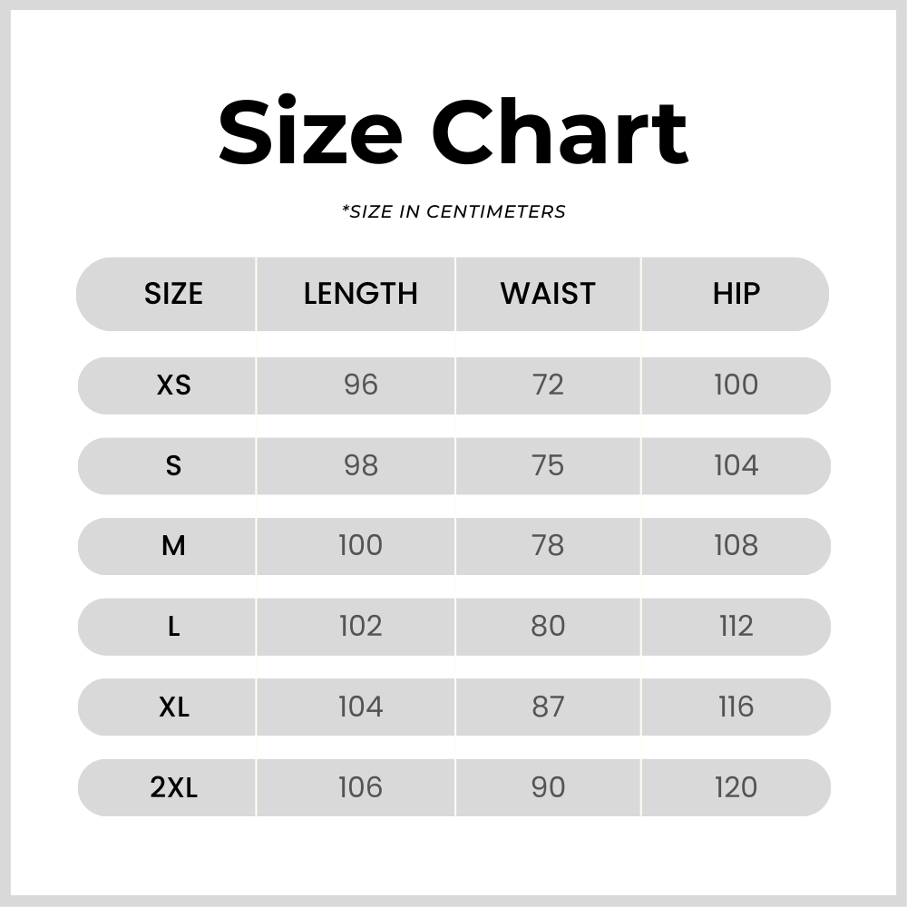 Size chart for 