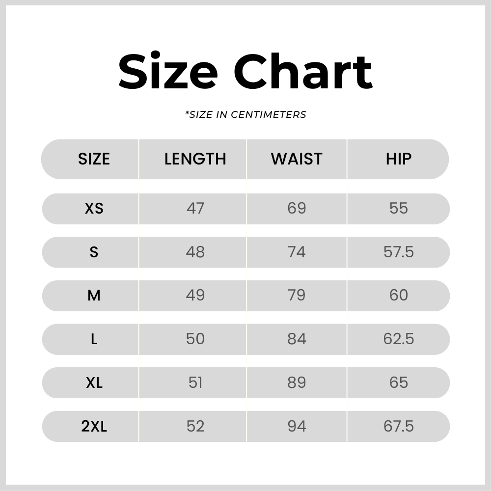 Size chart for 